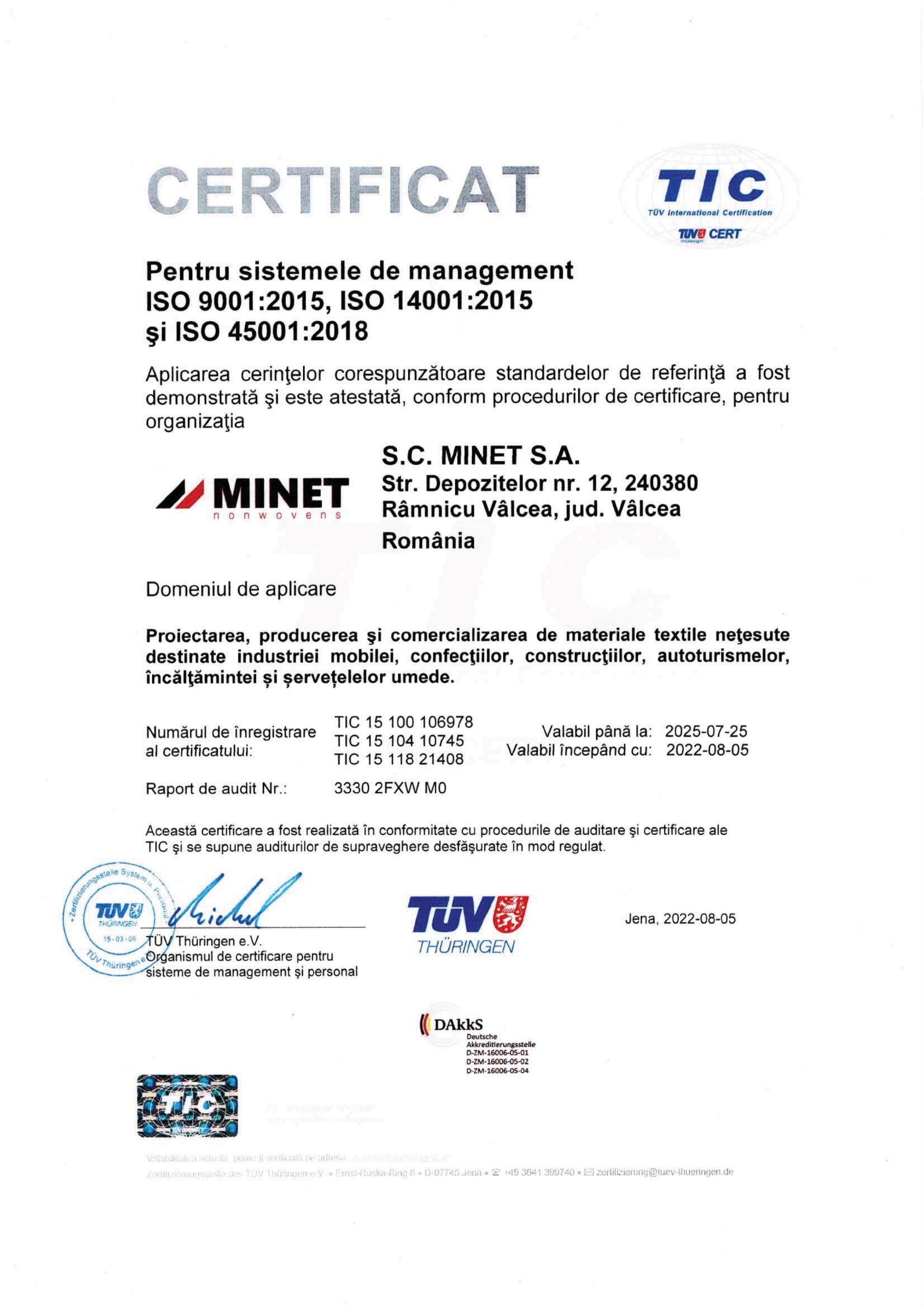 certificat Sistem management